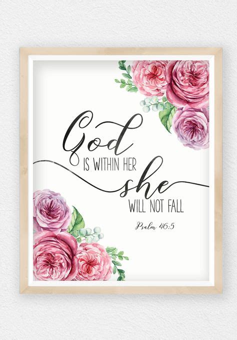 Pink Floral Bible Verse By Watercolorartwork Flower Art Print For Home