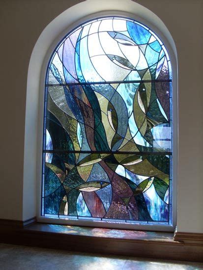 Modern Stained Glass Windows Stained Glass At Contemporary Residential North Yorkshire