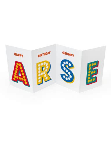 Rude Birthday Concertina Card Grumpy Arse By Brainbox Candy