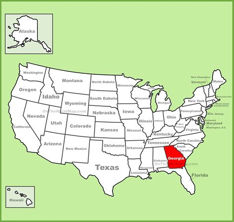Map Of Georgia State Map Of Usa