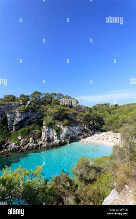 Spain Balearic Islands Cala Macarelleta Beach Stock Photo Alamy