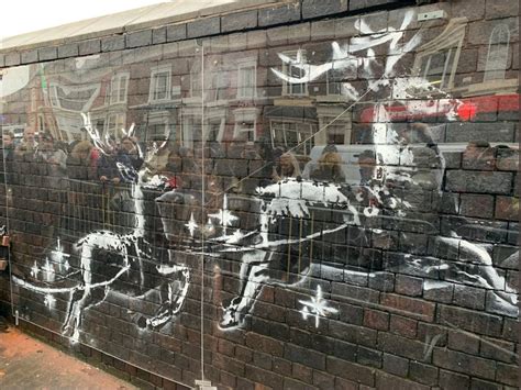 Banksys New Birmingham Artwork Protected With Perspex After Red Nose