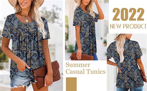 Amazon Com ZOLUCKY Women S Casual Plus Size Tops Short Sleeve Tunic