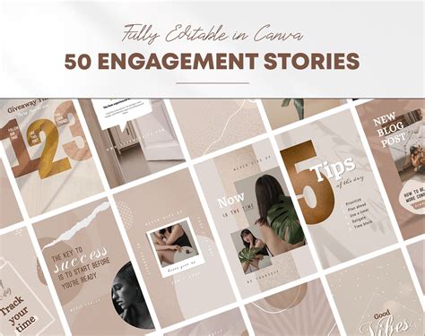 Neutral Instagram Post Story Template Bundle Canva Beauty Fashion