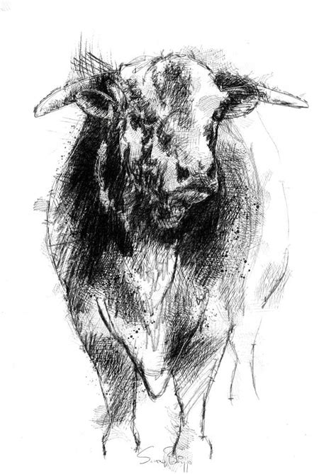 Hereford Bull Seanbriggs Bull Painting Bull Artwork Realistic