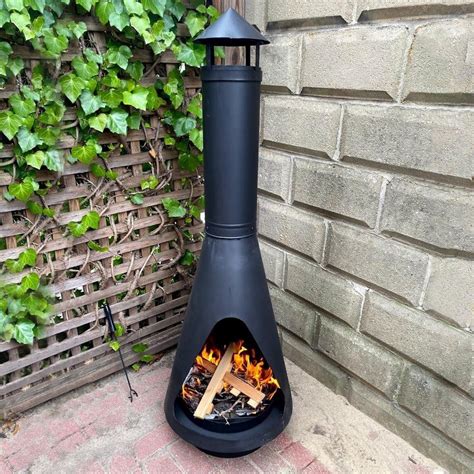 Chiminea Fire Pit Walmart Sunnydaze Black Steel Outdoor Wood Burning