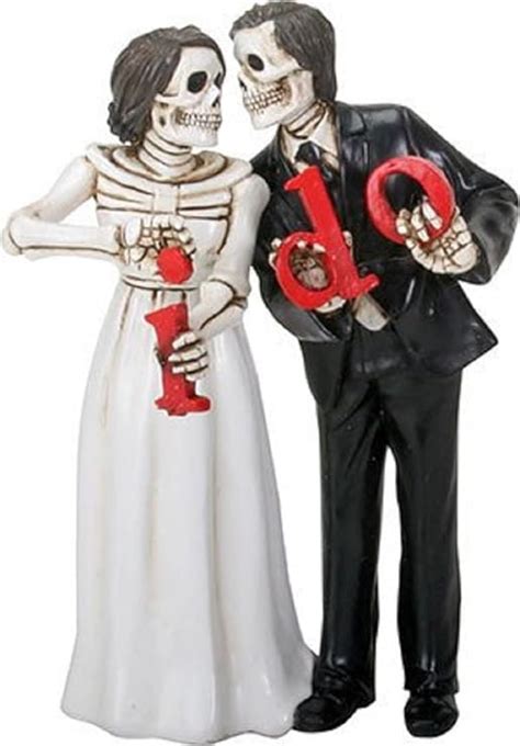 Love Never Dies Skeleton Wedding Couple Bride And Groom I Do Figurine