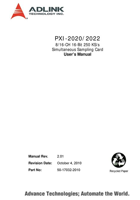 Adlink Technology Pxi 2020 User Manual Pdf Download Manualslib