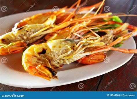 Grilled Shrimps Stock Photo Image Of Grill Cooking 12369168