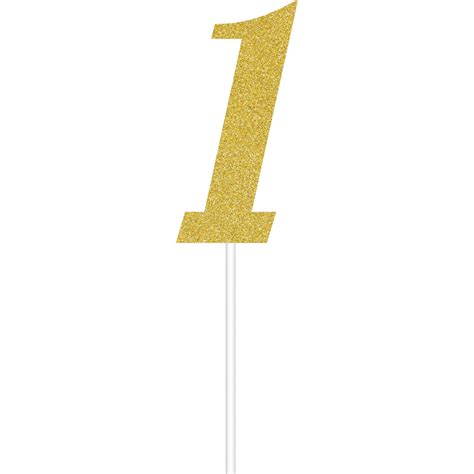 Gold Number One Cake Topper Each