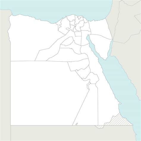 Vector Blank Map Of Egypt With Governorates Or Provinces And