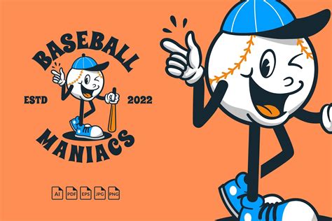 Baseball Vintage Retro Mascot Grafik Von P4tcreativa · Creative Fabrica