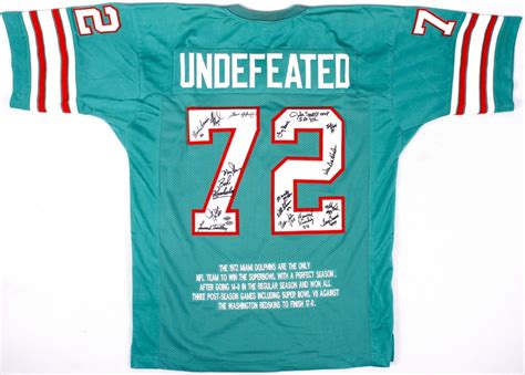Miami Dolphins 1972 Undefeated Team Signed Jersey With 17 Signatures Including Jake Scott