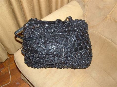 Black Recycled Crocheted Vhs Tape Purse Ooak By Barkerbell On Etsy