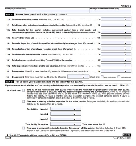 Form 941 Worksheet 3