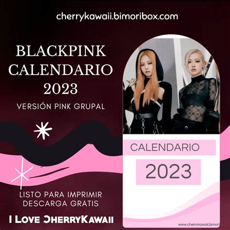 Blackpink Calendario 2023 Version Pink Descarga Gratis