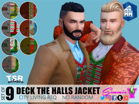 The Sims Resource Simmiev Deck The Halls Jacket