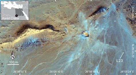 The 45 M Diameter Kamil Crater Egypt 22°01′06″n 26°05′15″e