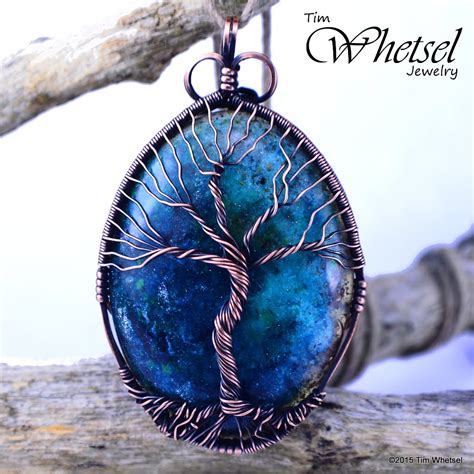 Orgonite Tree Of Life Wire Wrapped Necklace Pendant Copper Handmade