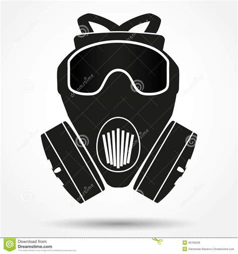 Silhouette Symbol Of Gas Mask Respirator Vector Stock