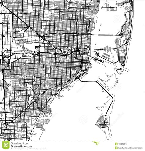 Mapa Da Cidade De Miami Eua Ilustra O Do Vetor Ilustra O De Parque