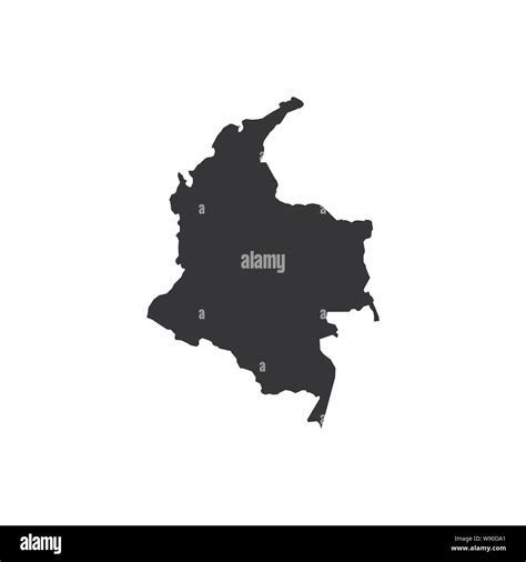 Mapa De Colombia Sobre Fondo Blanco Ilustración Vectorial Imagen