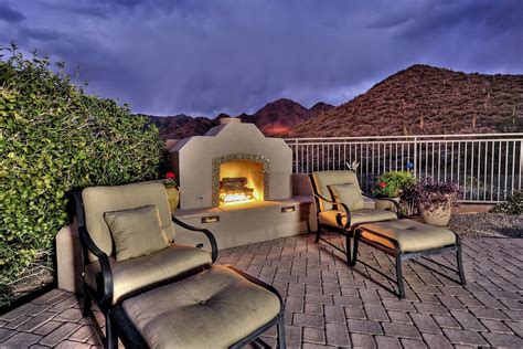 Southwestern Outdoor Fireplace Scottsdale Arizona Southwest Style