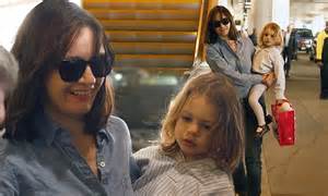 Emily Mortimer And Her Look A Like Daughter Wear Casual Shirts As They Arrive At The Airport