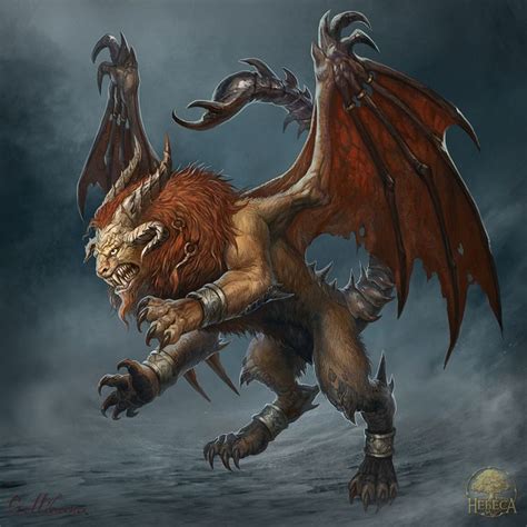 Manticore By Gellihana Art On Deviantart Manticore Fantasy Monster