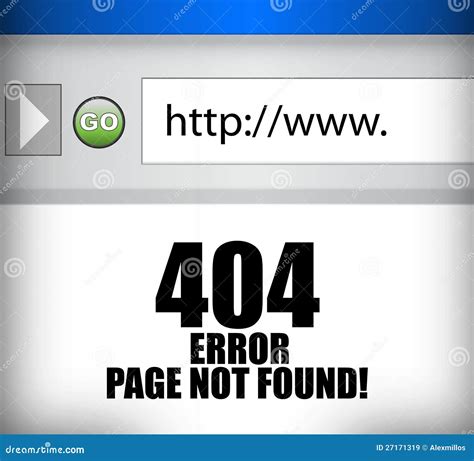 404 Error Page Not Found Browser Illustration Stock Illustration