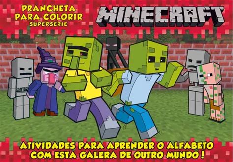 Livro F Sico Infantil Minecraft Aprenda O Alfabeto Prancheta Para