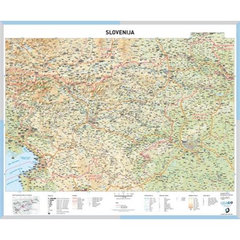 Šolska Karta Slovenija Stenski Zemljevid Slovenije 1 185000 150x130