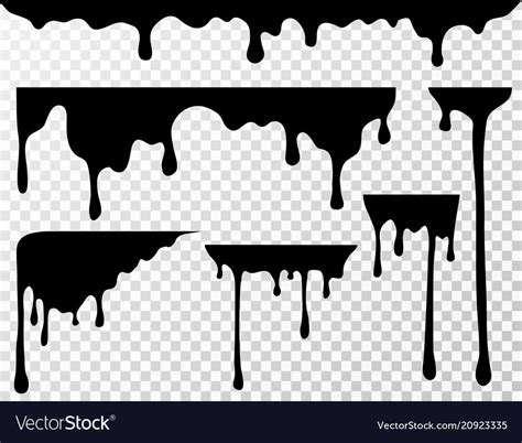 Black Dripping Oil Stain Liquid Drips Or Paint Vector Image