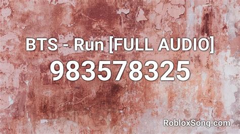 We have all popular music ids. BTS - Run FULL AUDIO Roblox ID - Roblox Music Code - YouTube