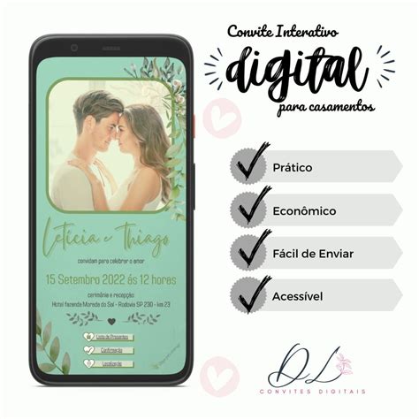 Convite Casamento Digital Interativo Folhagem No Elo7 Dl Convites Digitais 1abe452