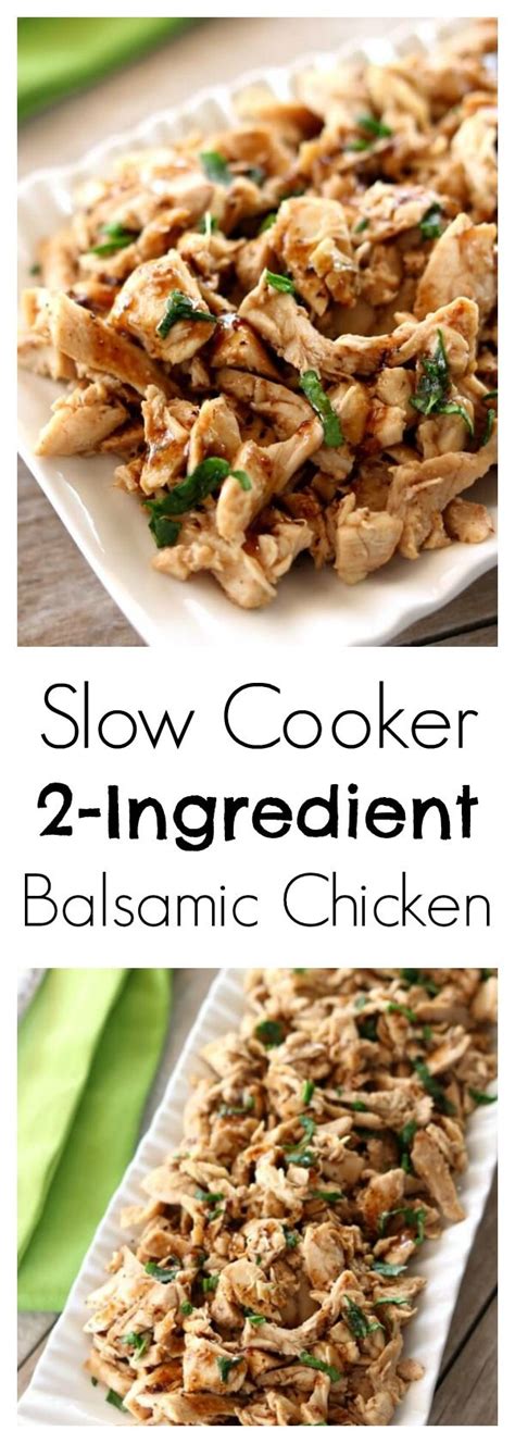 Cook on low for approximately 3 hours* until the chicken reaches 165f on a digital thermometer. Slow Cooker 2-Ingredient Balsamic Chicken | Recipe | Slow ...