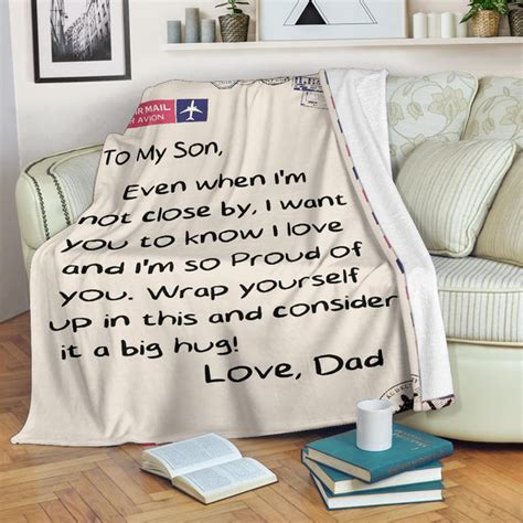 To My Son Fleece Blanket Dad To Son Love Letter Blanket T For Son F