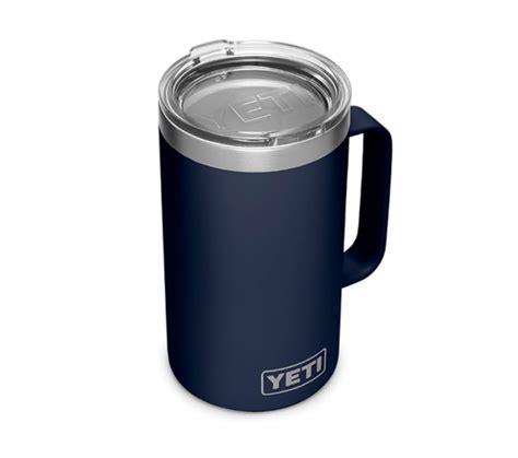 Yeti 20 Oz Mug With Handle Tumbler Cup Navy Blue Hunting Waterfalls
