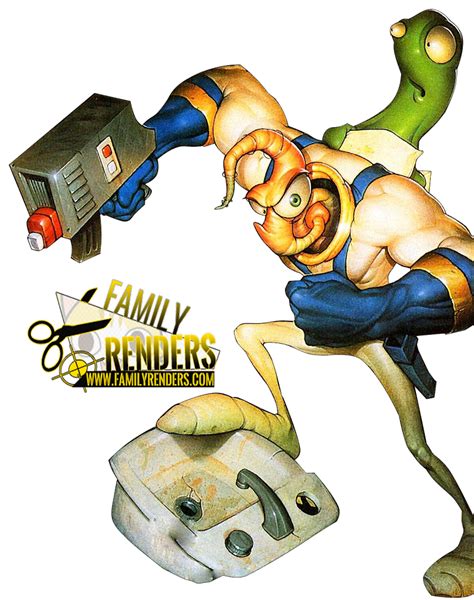 Earthworm Jim 2 Render Jim And Snot