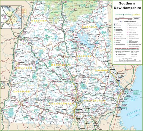 Map Of New Hampshire Cities And Towns Maping Resources