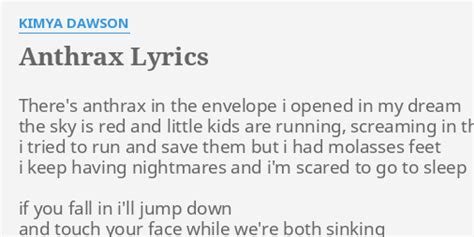 Anthrax Lyrics By Kimya Dawson Theres Anthrax In The