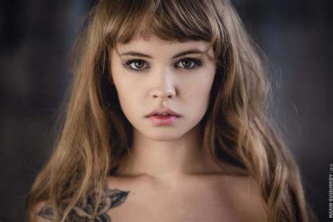 Anastasia Scheglova Beautiful Woman Flowers Tattoo Portrait