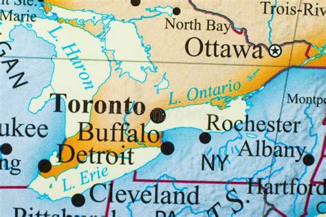 Mapa De Canad Centrado En La Ciudad De Toronto Y Ottawa Imagen De