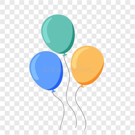 Balloon Ballon Vector Flat Cartoon Birthday Party Stock Vector