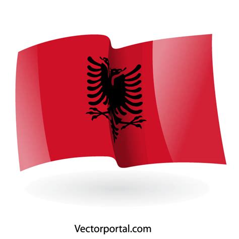Albanian Flag Waving Effect Royalty Free Stock Svg Vector And Clip Art