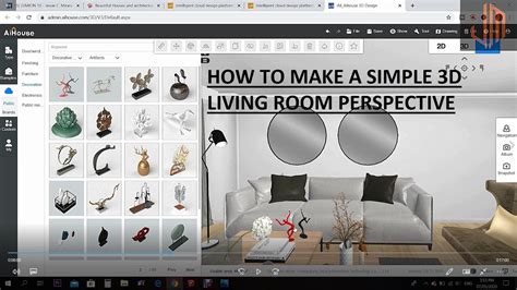 How To Make A Simple 3d Living Room Perspective Rendering Youtube