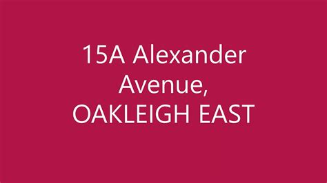 15a Alexander Avenue Oakleigh East Youtube