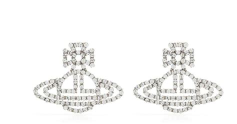 Vivienne Westwood Orb Crystal Stud Earrings In White Lyst