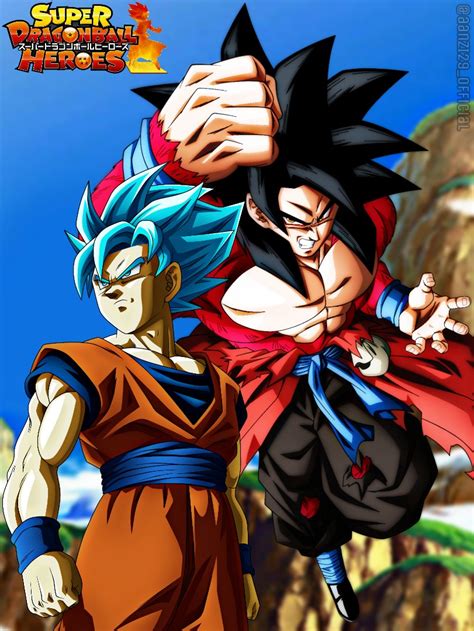 Son Goku Ssj Blue Vs Ssj4 Dragon Ball Heroes By Alanas2992 On