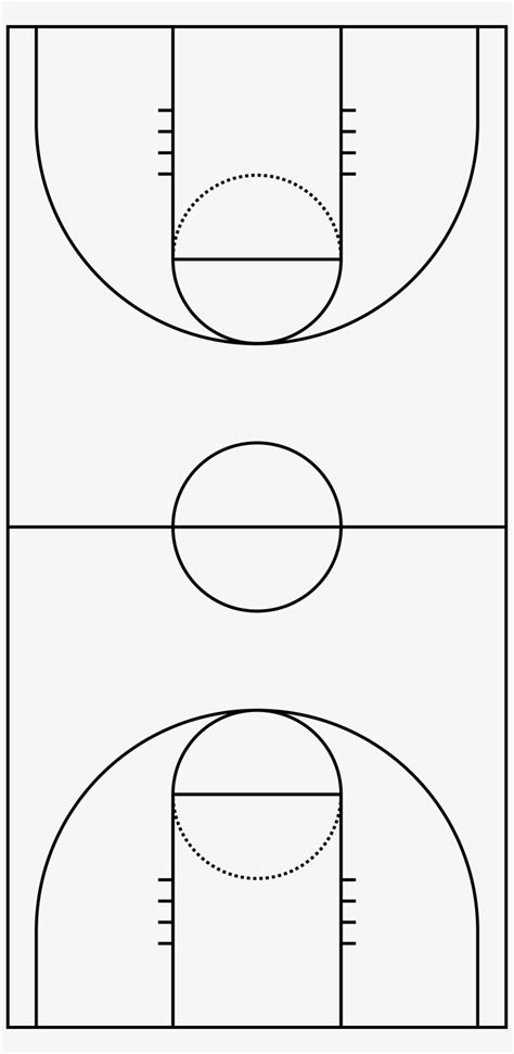 Basketball Court Diagram Vertical Transparent Png 1600x3200 Free